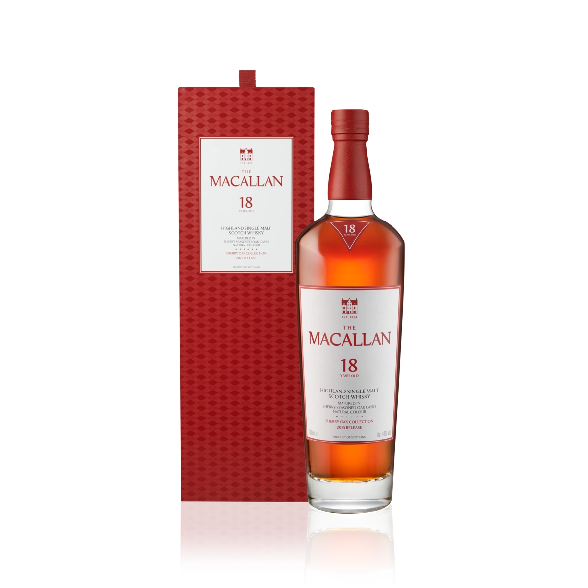 The Macallan 18 Years Sherry Oak (New Pack) · 麦卡伦18年雪莉桶单一麦芽威士忌（新包装） 700ML